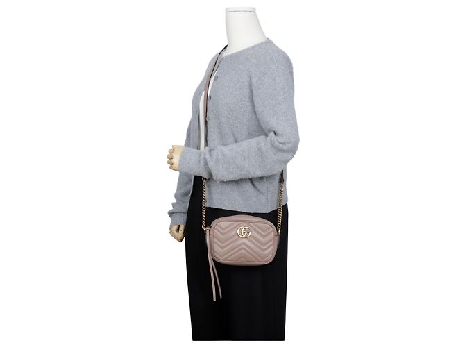 Gucci Borsa a spalla piccola Matelassé Nude - vista 11