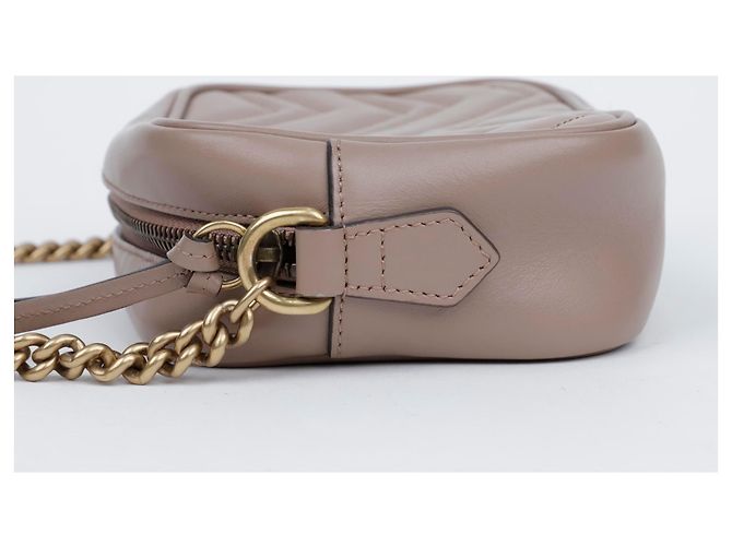 Gucci Borsa a spalla piccola Matelassé Nude - vista 4