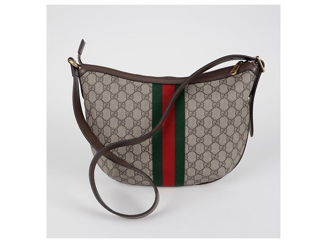 Gucci Borsa a tracolla hobo Ophidia GG Supreme Canvas Brown - vista 3