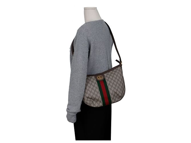Gucci Borsa a tracolla hobo Ophidia GG Supreme Canvas Brown - vista 9