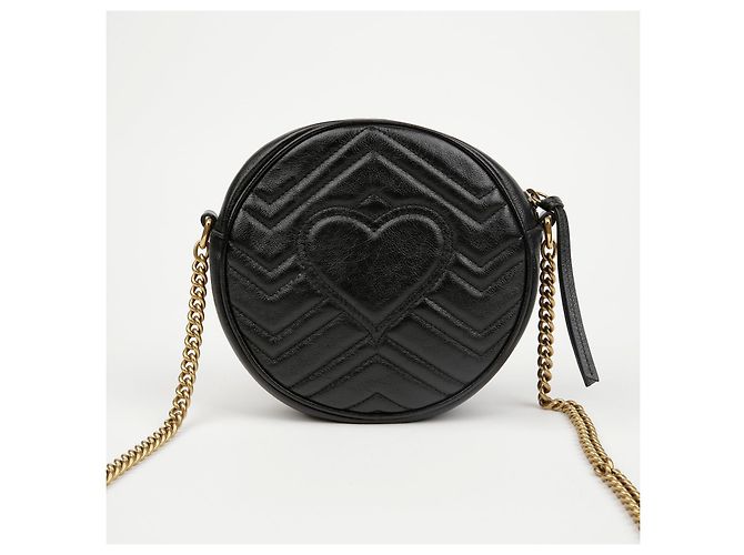 Gucci Mini Borsa a Tracolla Rotonda Nera - vista 3