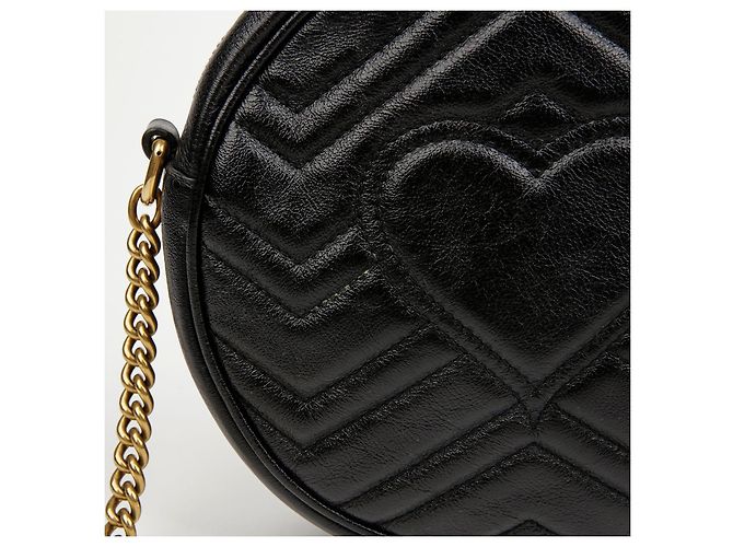 Gucci Mini Borsa a Tracolla Rotonda Nera - vista 4