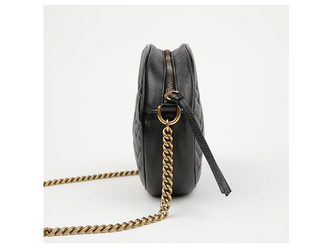 Gucci Mini Borsa a Tracolla Rotonda Nera - vista 5