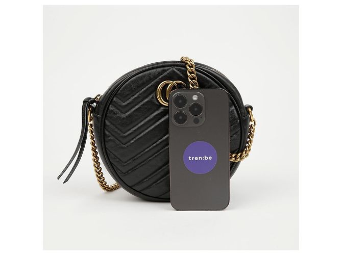 Gucci Mini Borsa a Tracolla Rotonda Nera - vista 7