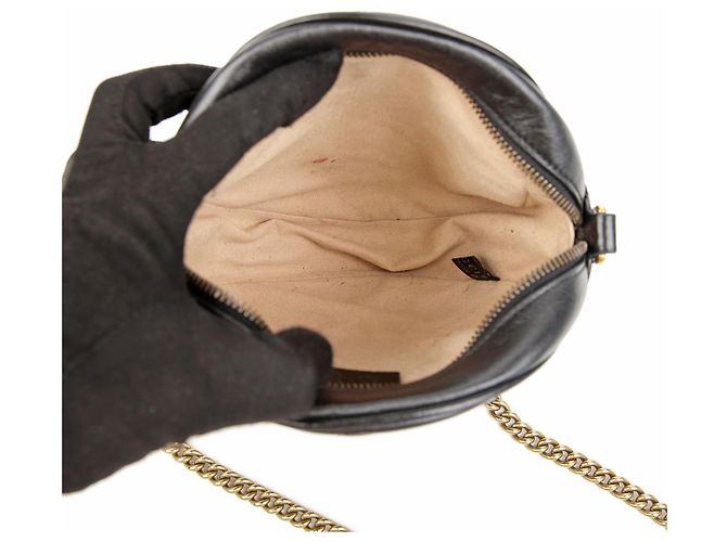 Gucci Mini Borsa a Tracolla Rotonda Nera - vista 8