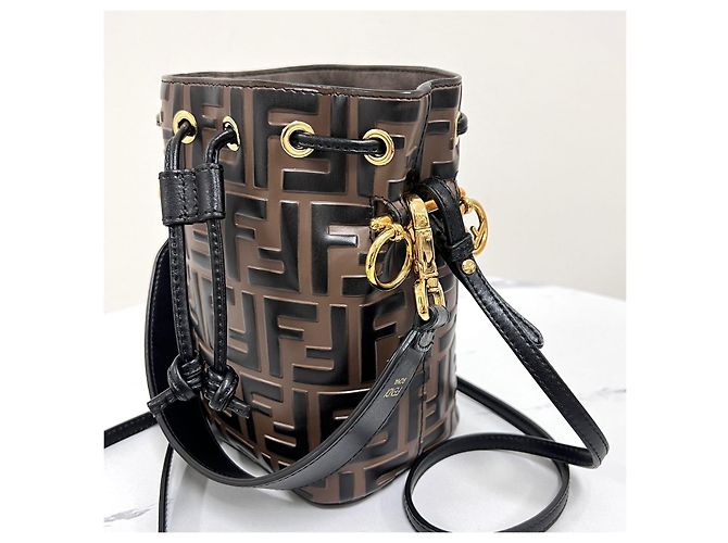 Fendi Borsa Crossbody Montresor FF Mini Bucket Bag - vista 11
