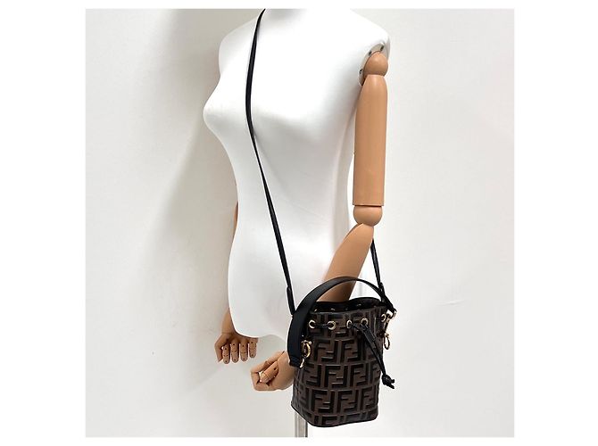 Fendi Borsa Crossbody Montresor FF Mini Bucket Bag - vista 4
