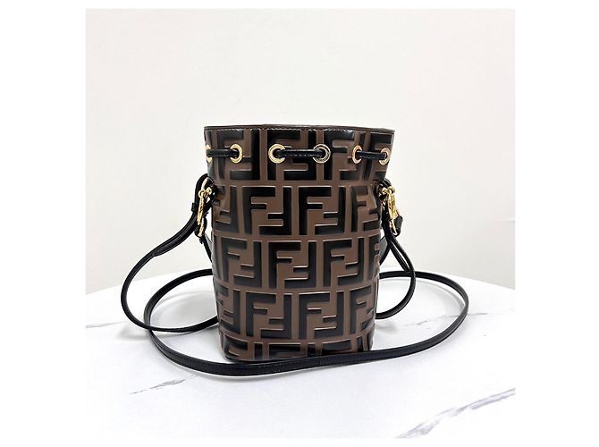 Fendi Borsa Crossbody Montresor FF Mini Bucket Bag - vista 7