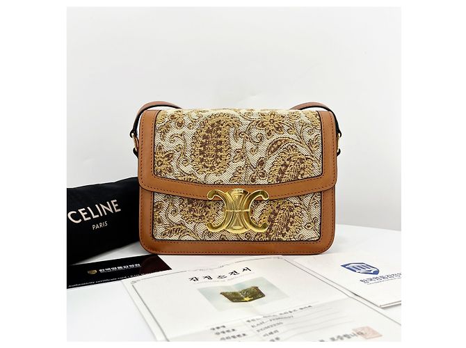 Céline Borsa a tracolla e crossbody Triumph in tela da donna - vista 3