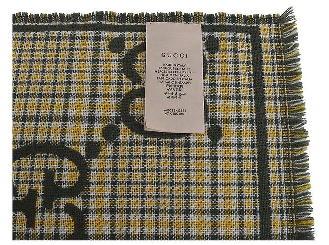 Gucci Bufanda de lana con estampado GG - vista 4