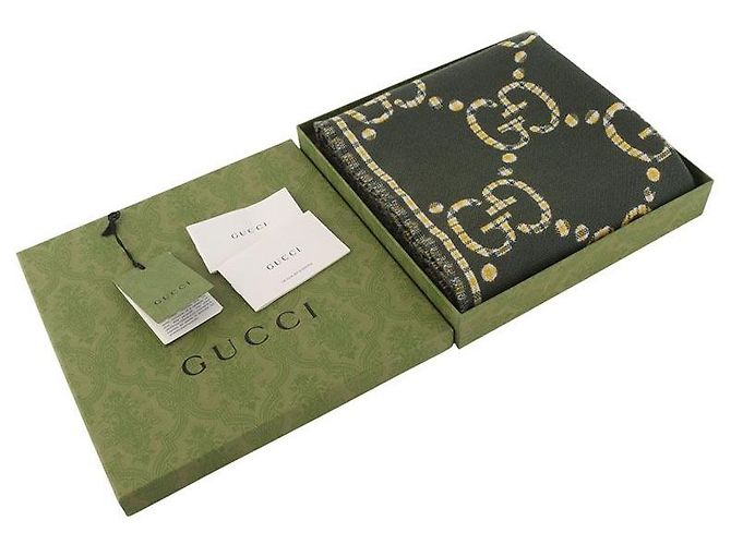 Gucci Bufanda de lana con estampado GG - vista 6