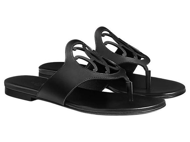 Hermès Sandali ciabatte da donna Noir - vista 2