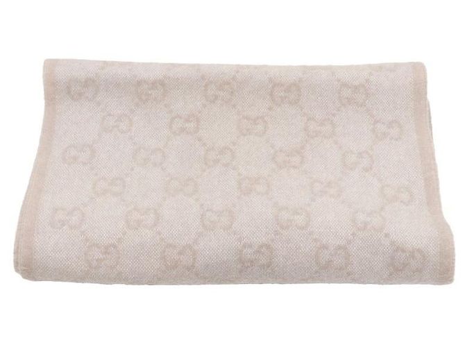 Gucci Beiger Wollschal mit Web-Logo - Ansicht 4