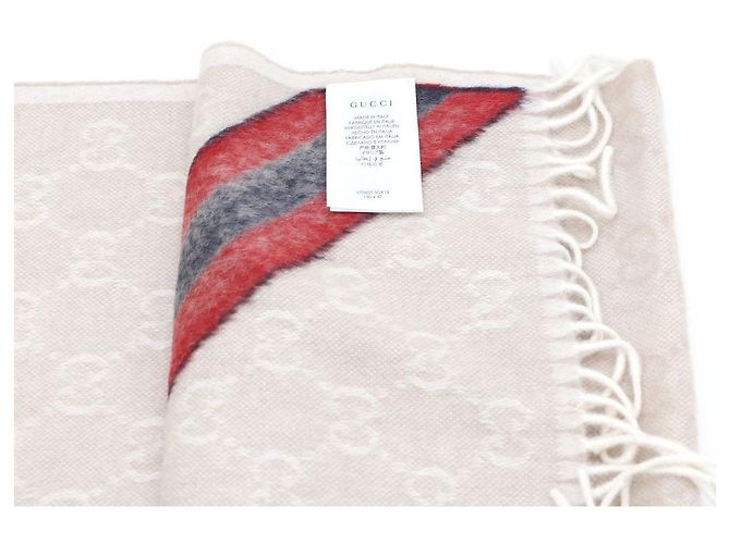 Gucci Beiger Wollschal mit Web-Logo - Ansicht 5