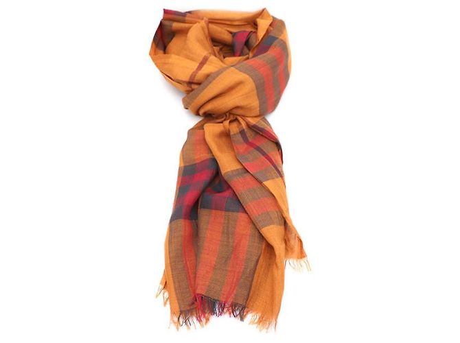 Burberry Sciarpa in lana e seta a quadri - vista 6