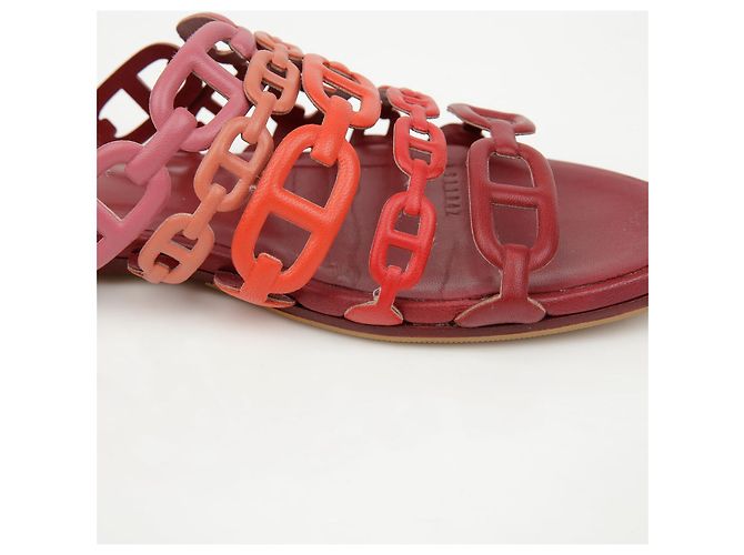 Sandali Talassa Hermès in pelle marrone - vista 15