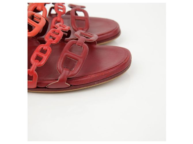 Sandali Talassa Hermès in pelle marrone - vista 6