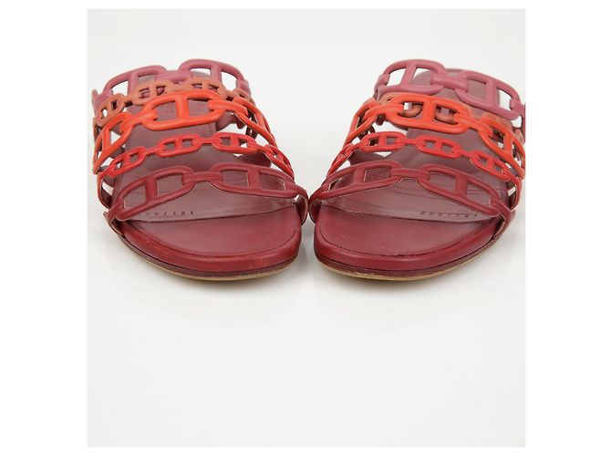 Sandali Talassa Hermès in pelle marrone - vista 8