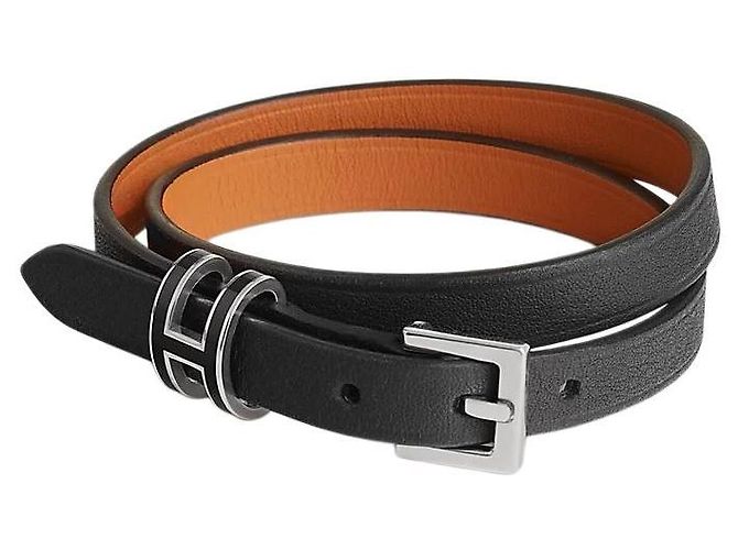 Hermès Bracciale Pop Double Tour da donna in pelle Noir - vista 2
