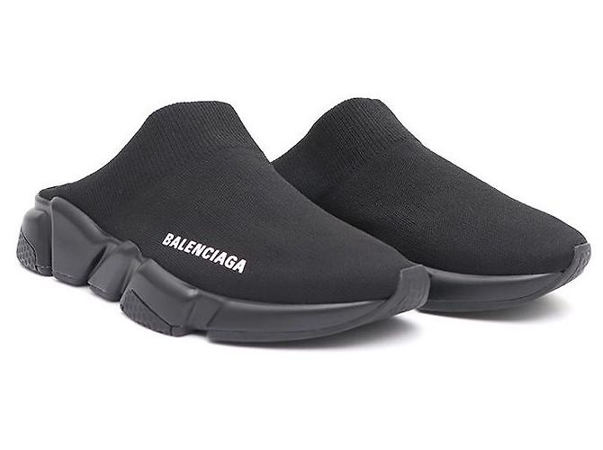 Balenciaga Mule Speed Recycled Knit Black - vista 3