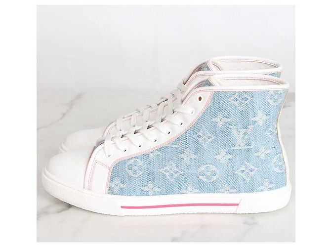 Louis Vuitton High-Top-Sneaker aus Denim mit Monogramm - Ansicht 3