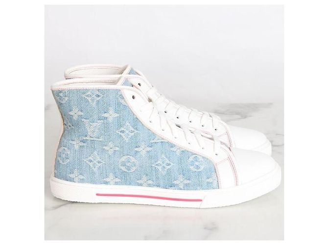 Louis Vuitton High-Top-Sneaker aus Denim mit Monogramm - Ansicht 4