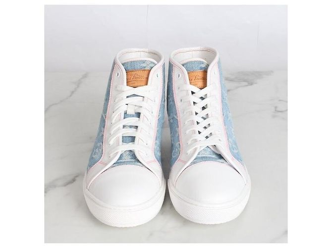 Louis Vuitton High-Top-Sneaker aus Denim mit Monogramm - Ansicht 5