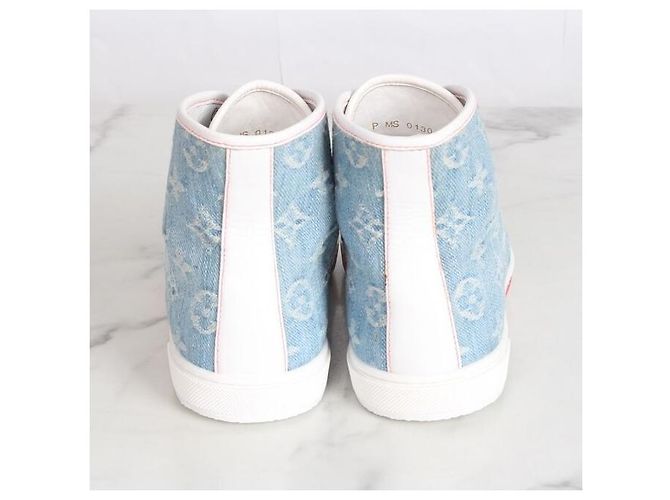 Louis Vuitton High-Top-Sneaker aus Denim mit Monogramm - Ansicht 6