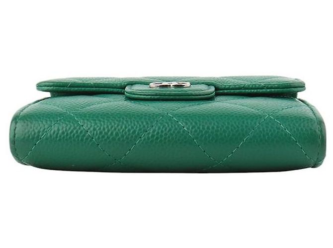 Chanel Mini WOC Chain Silver Card Wallet in Caviar Classico - vista 6