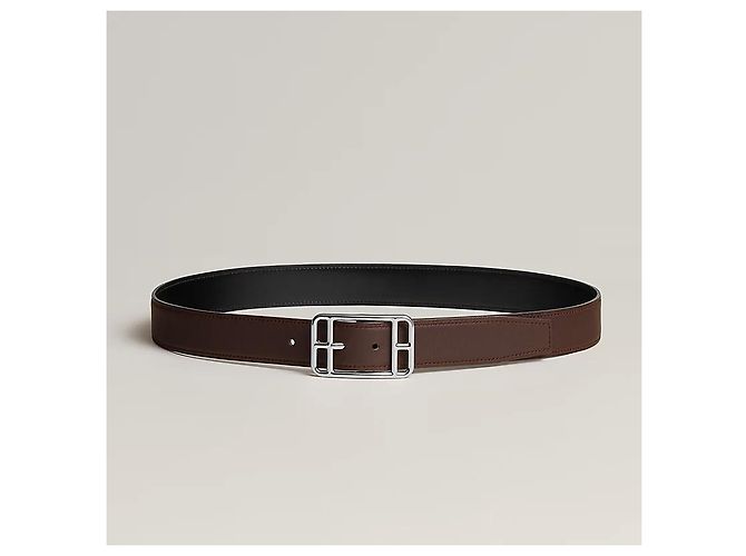 Hermès Reversible Men's Belt Black Chocolate - view 3