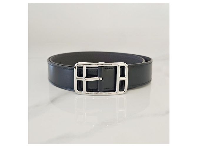 Hermès Reversible Men's Belt Black Chocolate - view 5