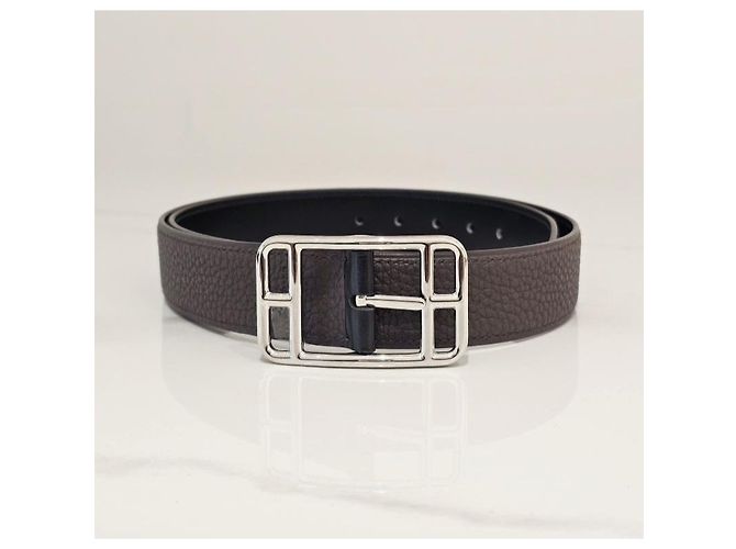 Hermès Reversible Men's Belt Black Chocolate - view 6