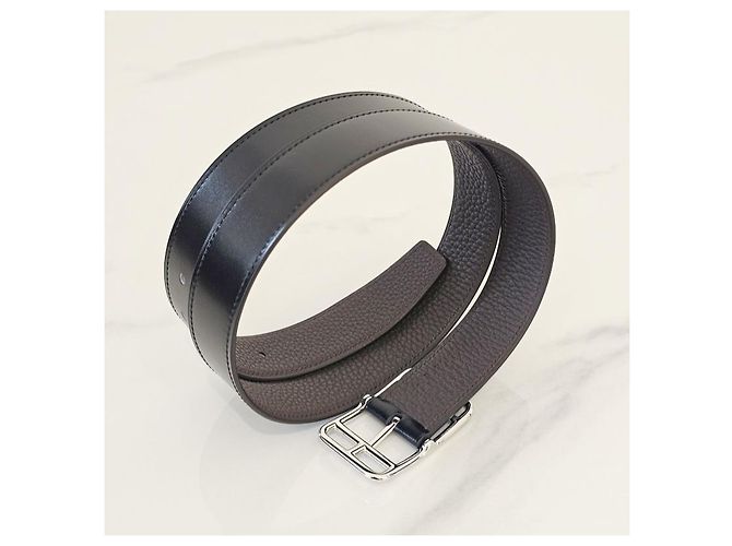 Hermès Reversible Men's Belt Black Chocolate - view 7