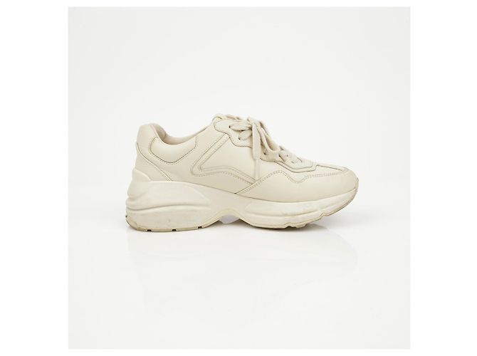 Gucci Leder-Sneaker mit Logo Ivory - Ansicht 11
