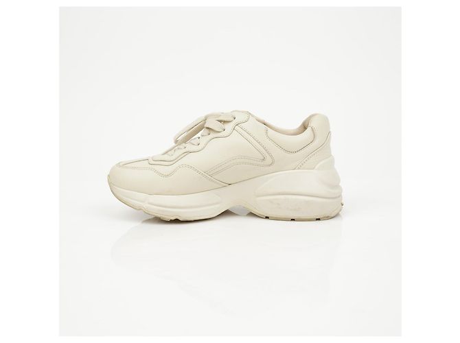 Gucci Leder-Sneaker mit Logo Ivory - Ansicht 12