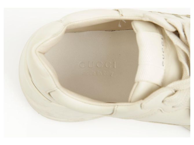 Gucci Leder-Sneaker mit Logo Ivory - Ansicht 15