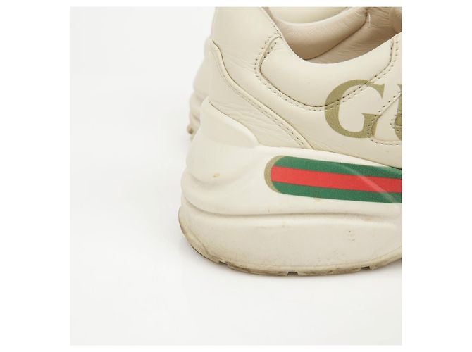 Gucci Leder-Sneaker mit Logo Ivory - Ansicht 3
