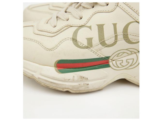 Gucci Leder-Sneaker mit Logo Ivory - Ansicht 9