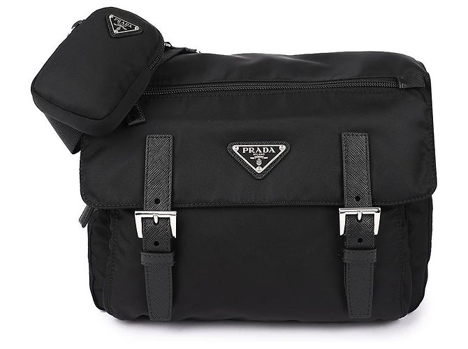 Borsa a tracolla Prada in nylon nero - vista 3