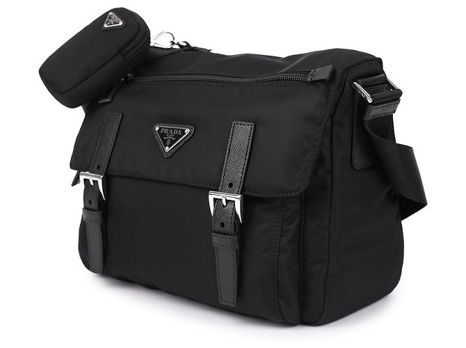 Borsa a tracolla Prada in nylon nero - vista 4