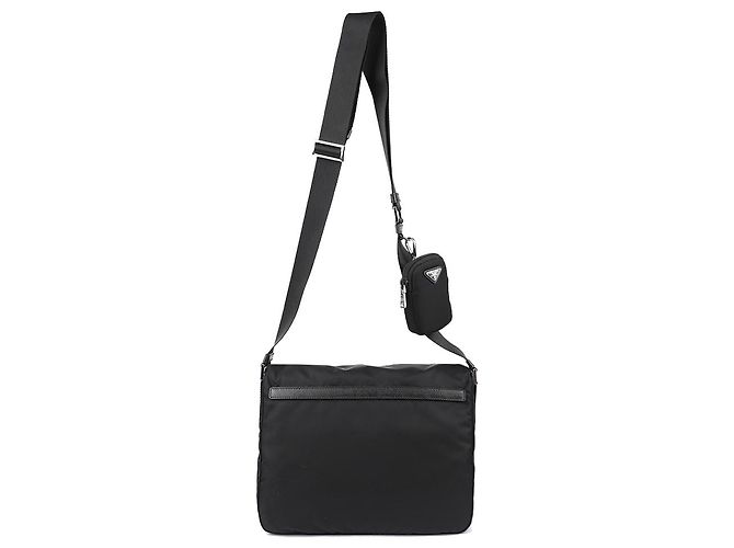 Borsa a tracolla Prada in nylon nero - vista 5