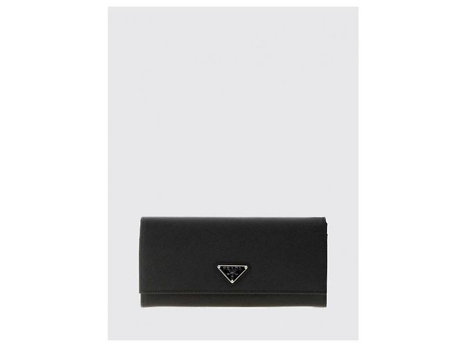 Prada Saffiano Long Wallet aus schwarzem Leder - Ansicht 4