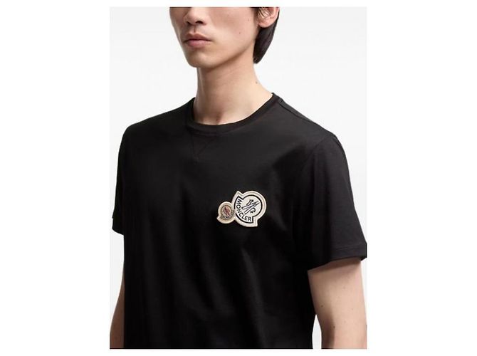 Moncler Baumwoll-T-Shirt mit doppeltem Logo-Patch - Ansicht 5