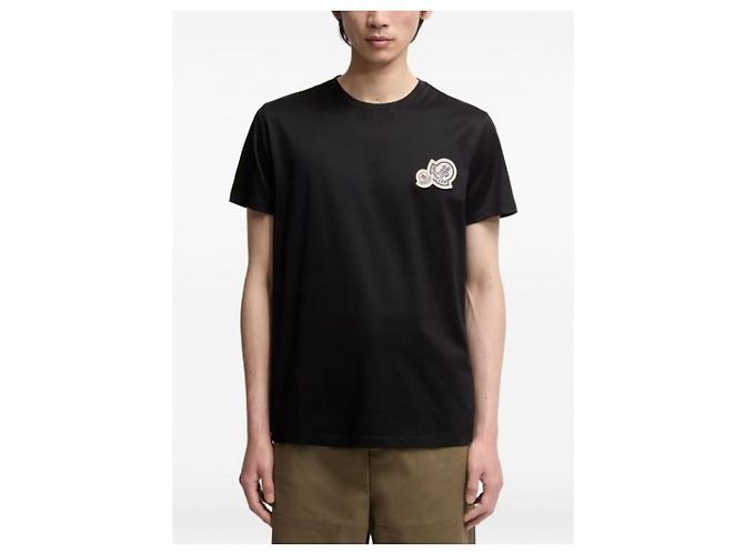 Moncler Baumwoll-T-Shirt mit doppeltem Logo-Patch - Ansicht 6