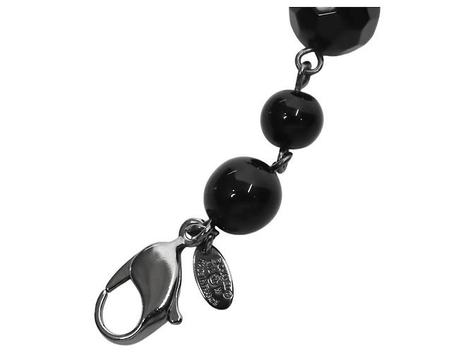 Bracciale Chanel con perline nere argento - view 3