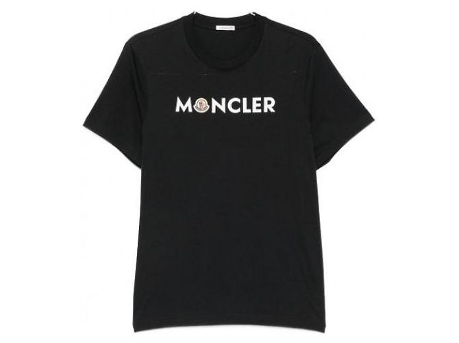 Moncler Baumwoll-T-Shirt mit Logo Dunkelblau - Ansicht 4