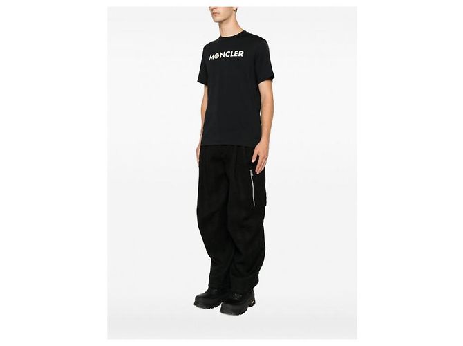 Moncler Baumwoll-T-Shirt mit Logo Dunkelblau - Ansicht 8
