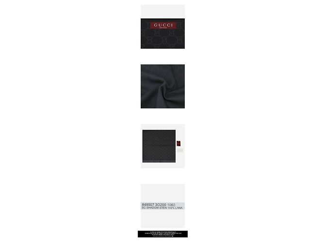 Gucci Sciarpa in lana Nero Grigio chiaro - vista 3