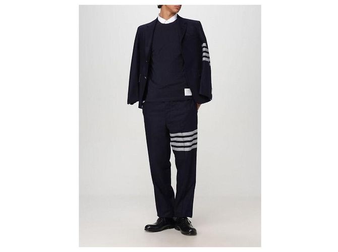 Thom Browne Wool Jersey 4-Bar T-Shirt Navy - Ansicht 5
