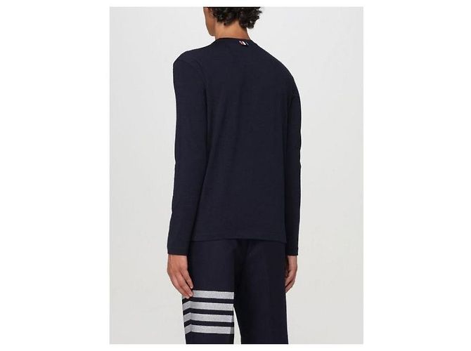 Thom Browne Wool Jersey 4-Bar T-Shirt Navy - Ansicht 6